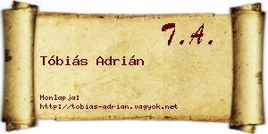 Tóbiás Adrián névjegykártya